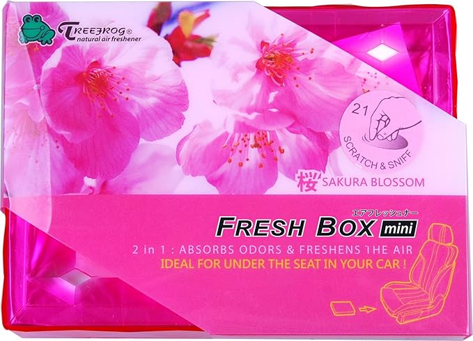9 Packs TreeFrog FRESH BOX MINI (aka Xtreme Fresh Mini) Sakura Blossom Scent Premium JDM Air Freshener