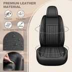 TTX LIGHTING for Toyota 4runner 2003-2026 Seat Covers: Waterproof Leather Seat Protector with Airbag Compatible (2 Front Seats,Black)