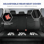 Skechers Memory Foam Seat Covers,Leather Car Seat Covers, Ultimate Comfort & Support Seat CoversFull Sets,Airbag Compatible, Automotive Universal Fit Most for SUVs, Vans, Sedans, Cars, Trucks,Black
