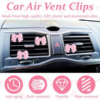 6 PCS Pink Bow Car Air Vent Clips, Cute Air Freshener Clip, Pink Bow Car Accessories, Coquette Airs Conditioning Vents Decorations, Interior Girly Cars Accessories for Women Cars Truck Suv