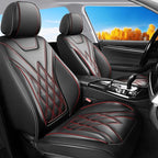 Fit RLX Car Seat Covers for Acura RLX 2013-2020 - Premium Leather, Waterproof, All-Weather, Airbag Compatible, Anti-Slip, Breathable, Easy Install, Seat Protectors, Full Set, Redline