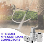 M MINGLE Pressure Washer Adapter, 2 Sets 3/8 Inch Quick Connect Fittings, Stainless Steel Pressure Washer Fittings, Male and Female Power Washer Quick Disconnect Kit, 5000 PSI