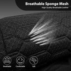 CAR PASS 3D Foam Mesh Leather Back Bench Car Seat Covers,Breathable Rear Seat Cover Universal Fit for Most Cars Sedans SUVs Vans Small Trucks 95% Automotive Backseat, Black