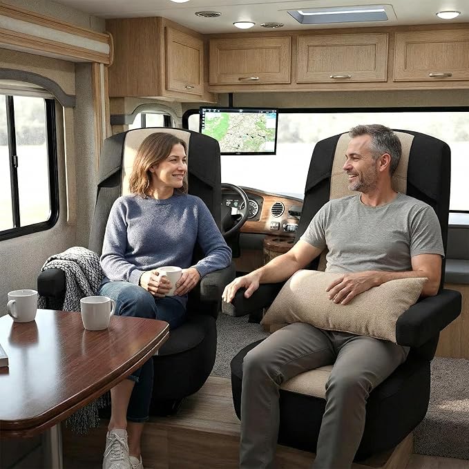 VALUN RV Seat Covers (1 Pack) – Captains Chair Seat Covers for RV Captain Chair & Motorhome Chairs, Universal Fit RV Chair Covers for Camper, Trailer, Van, Protects Against Dirt, Spills & Wear