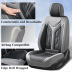 Coverado Seat Covers, Car Seat Covers Front Seats, Leather Seat Covers for Cars, Automotive Seat Covers Car Seat Protector Car Seat Cushion Universal Fit for Most Sedans SUV Pick-up Truck(Gray&Black)