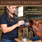 Leather Cleaner, Conditioner and Detailer Kit - Natural Beeswax Formula for Car Seat, Couch, Furniture, Purse, Boots & Jackets - Auto Interior Detailing Set - Made in USA (Combined Kit)