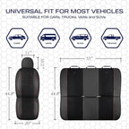 Skechers Air-Cooled Memory Foam Seat Covers,Mesh Thick Car Seat Covers,Piping Leather Car Seat Cover Full Set,Airbag Compatible,Automotive Comfort Universal Fit Most Cars,Vans,Trucks,SUV,Red