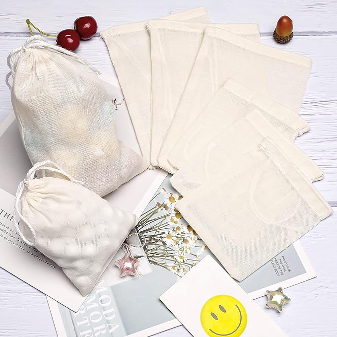 Cotton Bags Muslin Bags Sachet Bag for Home Supplies (3x4 Inch (30 Pack))