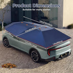 Semi-Automatic Car Tent, 3.78×7.2FT Portable Cars Umbrella Vehicles Tent Blocking UV Rays Car Roof Cover Cars Awning with Carrying Bag Sun Shades for Vehicles Roof Protection (Navy Blue)