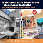 Seam Sealer Automotive-Professional Grade High Strength Waterproof Adhesive for Truck,Marine,Auto Body Repair, Rust & Leak Prevention-Quick Paintable Sealant for Metal,Plastic,RV Roof Sealant White