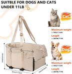Center Console Dog Car Seat for Small Dog Removable Pet Car Seat with Cushion Board Safety Belt Console Dogs Seats for Mini Pet Puppy Up to 15 Lbs