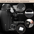 TTX LIGHTING for Nissan Rogue 2009-2026 Seat Covers: Waterproof Leather Seat Protector with Airbag Compatible (2 Front Seats,Black)