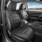 Classic Edition Seat Covers, Premium Faux Leather Seat Covers for Cars Trucks Vans SUV, Semi Custom Fit Car Seat Covers Front Seats Only, Automotive Interior Cover - Black