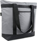 BeeGreen Cooler Bag Soft Insulated Tote for Beach Travel Grocery Shopping Lunch Portable Large Ice Coolers with Handle Hard Freezer Bags with Zippered Top Foldable Leakproof Delivery Totes Gray