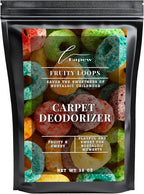 Lapew Fruity Loops Carpet Deodorizer Powder - Pet Safe Freshener for Vacuuming | Scented Odor Eliminator for Home | 36 oz