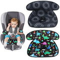 Car Seat Protector for Potty Training, 2 Pack Waterproof Piddle Pad Cover with Anti-Slip Backing, Portable Car Seat Liner for Toddler Baby Safety Carseats & Strollers (Black Dinosaur)