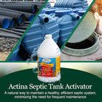 Medina Actina Toilet Clog Remover - Natural Sink Drain Cleaner Liquid for Effective Waste Digestion and Odor Control - Reduced Maintenance in Shower Drain Clog Remover (128 OZ)