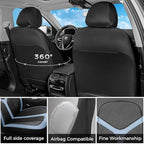 FLORICH Car Seat Covers Front Seat, Universal Seat Cover 2 Seats, Automotive Seat Covers with Mesh Leather, Waterproof Car Seat Protector, Breathable Car Seat Cushion for Most Car SUV Truck Blue