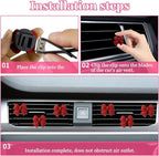Wuyaoyao 6PCS Bow Car Air Freshener Clips, Cute Bow Car Air Vent Clip, Coquette Auto Air Conditioning Outlet Diffuser Perfume Clips, Interior Decoration, Auto Decor for Women Girls (Red, 6PCS)