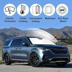 Windshield Sun Shade Custom Fit for 2022 2023 2024 2025 2026 Kia Carnival Accessories Foldable Sunshade Sun Blocker Protect Car from Sun Rays & Heat Damage Keep Car Cooler