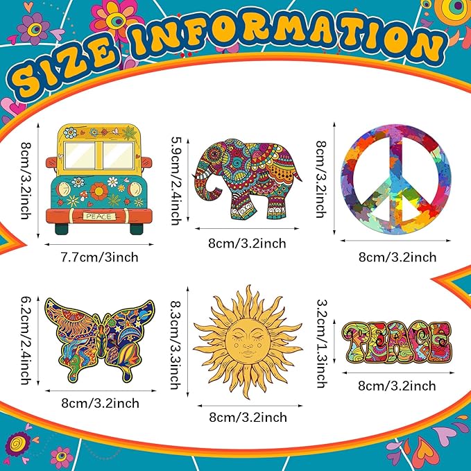 12 Pcs Scented Hippie Car Accessories - Cute Car Fresheners for Women & Men - Hanging Freshener for Interior Decoration