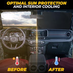 Jeep Windshield Sun Shade - 240T Thickened Material, X-Small (60" x 21"), Windshield Sun Visor Keeps Car Interior Cool, UV Heat and Dashboard Protects, fits with Wrangler, Gladiator and Rubicon