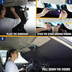 EcoNour Windshield Sunshade for Cars | Full-Coverage Heat & UV Protection | High-Performance Light Blocking Sun Shade | Foldable Design Keeps Interior Cool | Compact Storage- Medium