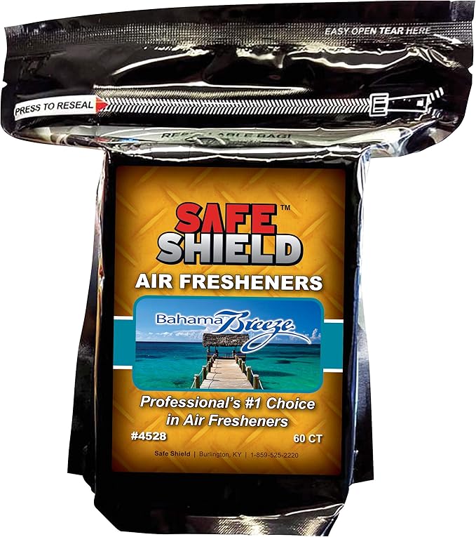 Bahama Breeze Scented Air Freshener Pads - Long-Lasting Fragrance Pads for Car Interiors - 1-1/2" × 3" Compact Size - Tropical and Refreshing Aroma for Eliminating Stale Odors - Pack of 120