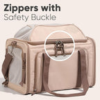 FUKUMARU Expandable Cat Carrier, 18x11x11 Soft Cat Travel Carrier, Ventilate Airline Approved Dog Carrier, Durable Small Dog Carrier with Anti-Scratch Mesh, Escape-Proof Pet Carrier for Cat, Pink