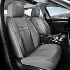 Coverado Car Seat Cover, Cover for Cars Full Seat, Premium Leather, Universal Fit Waterproof Seat Protectors, Car Seat Cushion Non-Slip for Most Cars-Gray