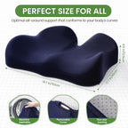 A-Pce Ergonomic Seat Cushion -Large Memory Foam Cushion for Office Chair- Sciatica & Lower Back & Coccyx Pain Relief - Car Seat Cushions for Driving Seat Cushion, Deep Blue