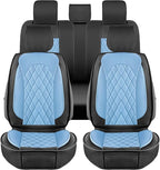 LINGVIDO Car Seat Covers Full Set (5 Seats) - Premium Perforated Nappa Leather, Waterproof Shield, Omni-Adapt Fit SUVs Sedans, Ultimate Family & Pet Protection