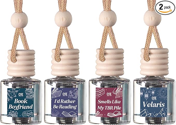 CANDECraftCo 2 Pack Bookish Scents Car Air Freshener for Essential Oils, Aromatherapy Automobile Diffuser, Gift for Her, Library, Book Lover Gift, Reading Bibliophile (Bookish)