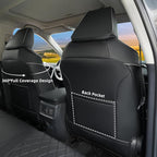Lolcar Rav4 Seat Covers Custom Fit for Toyota Rav4 (for Hybrid) 2019-2025 LE,XLE,XLE Premium,Limited,Woodland Edition, Leather Truck Seat Cover Full Set for SUV,Faux Leather (Black Gray Grid)