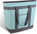 mosago Insulated Grocery Tote Bags, Large Reusable Cooler Bags with Zipper, Leakproof Thermal Shopping Bags for Food Delivery, Beach, Travel, for Picnic, Collapsible, Green