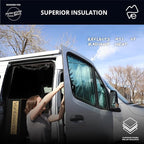 VanEssential Insulated Reflective Blackout Magnetic Window Covers Designed for Mercedes-Benz VS30 (Van Years 2019 to Current), Front Door (Pair), Charcoal Gray Reflective