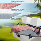 YOKYHOM Golf Cart Seat Covers for 2 & 4 Passenger Carts, Thick Short Plush with Non-Slip Backing, Ultra Soft Seat Towel Blanket, Fits EZGO, Club Car, Yamaha, 51"x30.5", Colorful Red