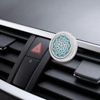 Essential Oil Car Diffuser Vent Clips, Sparkling Essential Oil Car Diffuser, with 20 Refill Pads, for Long Lasting Automotive Odor Eliminator Decoration (1, Life Tree+11-petaled Flower)