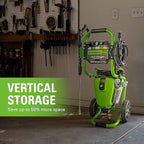 Greenworks Pro Brushless 3000 PSI (CSA Certified) 2.0 GPM Max / 1.1 GPM Electric Pressure Washer (Rugged Steel Frame, 25 FT Hose, 35 FT GFCI Power Cord)