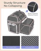 Expandable Pet Carrier: NOBLE DUCK Soft-Sided Cat Dog Carrier 17x11.8X(11.6+4.3) Inches Small Medium Cats Dogs Portable Travel Carrier Up to 25 Lbs Black