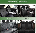 Bling Diamond Embroidered Seat Covers for Honda Pilot 2005-2016, Full Set 5 Seats, Sparkle Rhinestone Breathable Perforated Faux Leather Car Seat Covers for Women (Black)