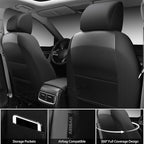 CAR PASS Nappa Leather Rav4 Front Seat Covers Custom Fit for Toyota Rav4 2019-2024, Camry 2018-2024, Corolla 2020-2025, Luxury Premium Anti-Slip Waterproof 2 Pack Seat Cover, Airbag Compatible Black