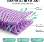 FH Group Automotive Front Car Seat Covers for SUV, Trucks, Sedan and More - Universal Fit Rear Solid Bench Design Interior Accessories - 3D Mesh Fabric Center Panel - Purple