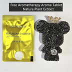 Cute Car Accessories, Bling Crystal Bear Car Air Freshener With Vent Clip,Rhinestone Aesthetic Car Decor Interior Decoration (BLACK)