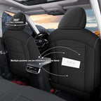 AOMSAZTO Custom Fit Seat Covers for Toyota Highlander 2014-2019 3-Rows 7 Seats, Second Row W/Captain Chairs Full Set Faux Leather Car Seat Cover Black
