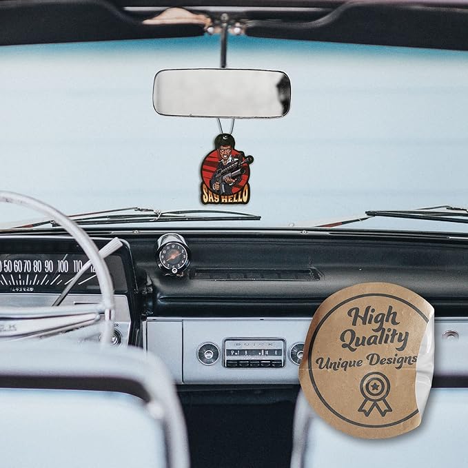 Fresh Fresheners Cute Funny Car Air Fresheners 4 Pack Scented with Premium Oils (Scarface)