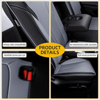 Custom Fit Seat Covers for 2025 2026 Tesla Model Y Juniper (5-Seater), Waterproof Breathable Nappa Leather, OEM Factory Style Full Set Car Seat Protectors Airbag Compatible - Black+Grey