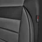 CAR PASS Leather Seat Covers Full Set Universal Water Resistant 3D Foam Back Support, Luxury Comfort Automotive 5 Seat Covers All Season Fit for SUV,Sedan,Van, Airbag Compatible Elegance(Gray Black)