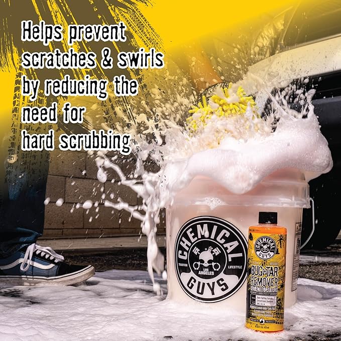 Chemical Guys Bug & Tar Wash Heavy Duty Bug, Tar, Grime, Tree Sap & Bird Dropping Remover - Safe for Paint, Glass, Chrome, Plastic & All Exterior Surfaces (128 oz/1 Gal) CWS_104