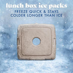 Cool Coolers by Fit & Fresh Slim Ice Packs, Quick Freeze Reusable Ice Packs for Lunch Boxes & Coolers, Long-Lasting, Space Saving Lunch Ice Packs, Taupe, 4Pk